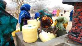 Women fetch water at a borehole in Garissa