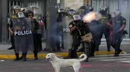 Peru Police fire tear gas