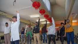 Students practice Baduanjin Qigong